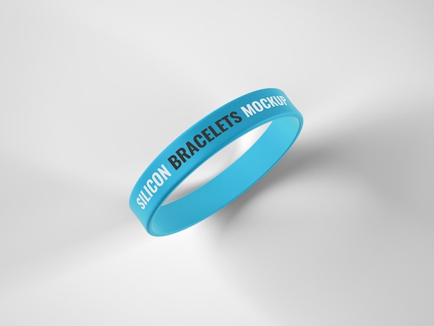 Silicone Rubber Bracelet Mockup
