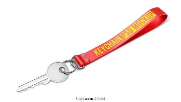 Silicone strip keychain with key