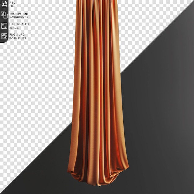 A silk curtain alone isolated on transparent background