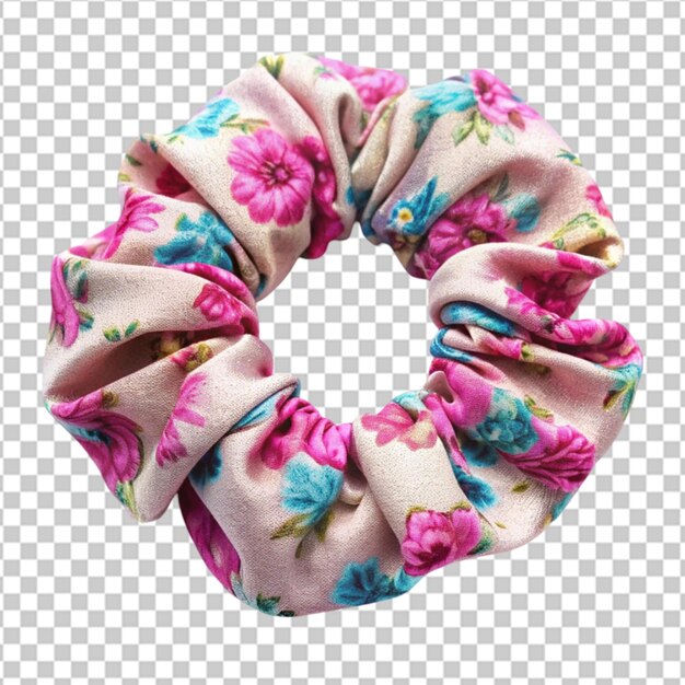 PSD a silk scrunchie isolated on white background