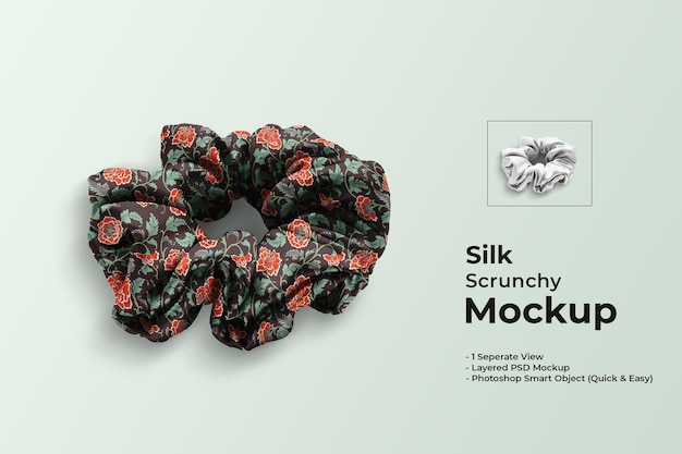 Silk scrunchy mockup