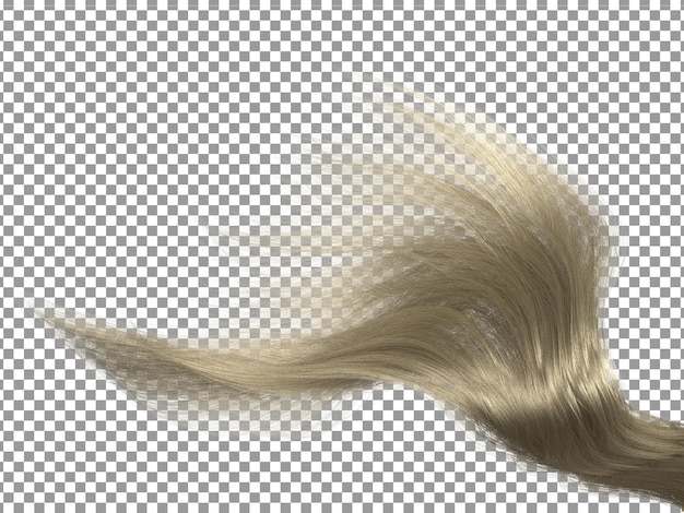 Silky white hairs on transparent background