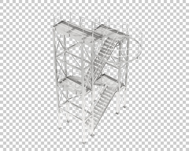 PSD silo staircase isolated on transparent background 3d rendering illustration