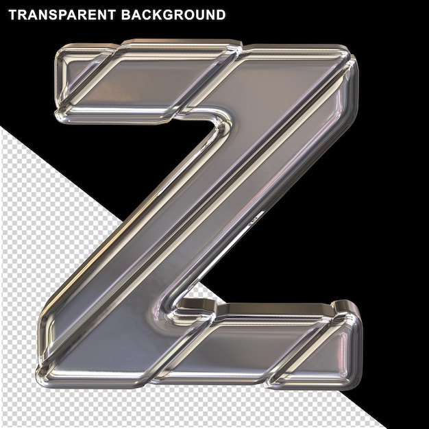 Silver 3D letters with diagonal belts capital letter z