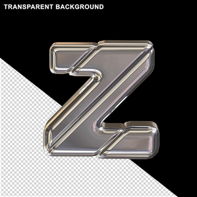 Silver 3D letters with diagonal belts letter z