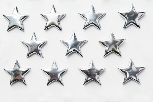 PSD silver 3d stars transparent background