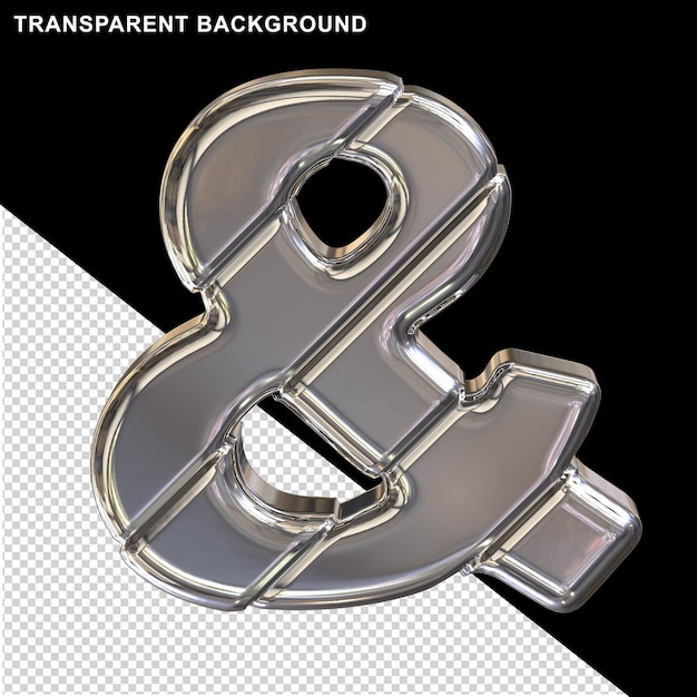 Silver 3D symbol with diagonal belts