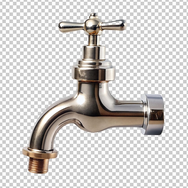 silver basin mixer isolated on a gray background