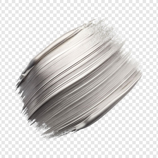 PSD silver brush stroke isolated on transparent background