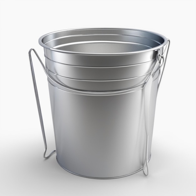 PSD a silver bucket with a handle that says quot no water quot