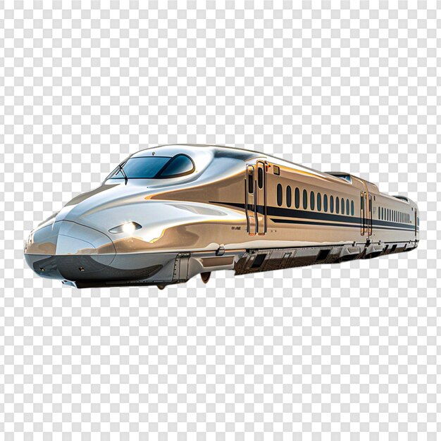 PSD a silver bullet train with the front window open