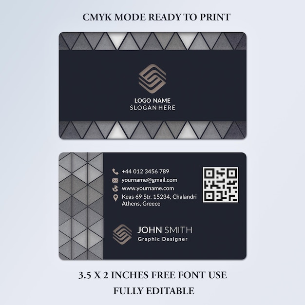 PSD silver business card