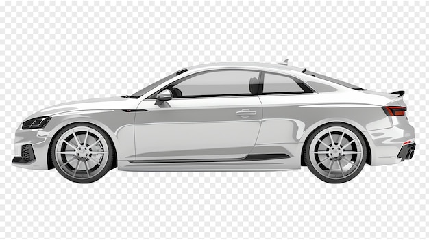 PSD silver car realistic illustration