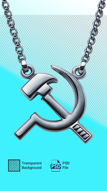 PSD a silver chain with the hammer and sickle on it