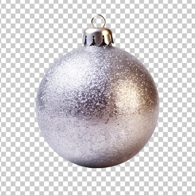 silver Christmas ball decoration Transparent background