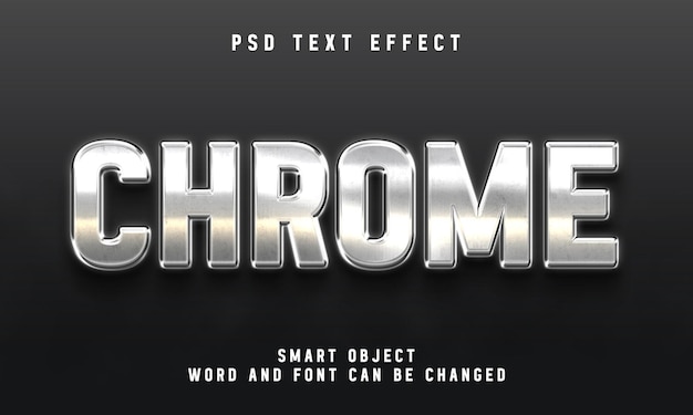 Silver chrome and glossy bold text effect template