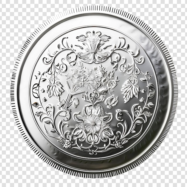 PSD silver coin isolated on white background