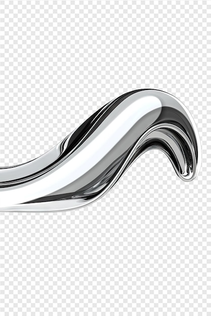 PSD a silver curved object with a curved handle on a white background