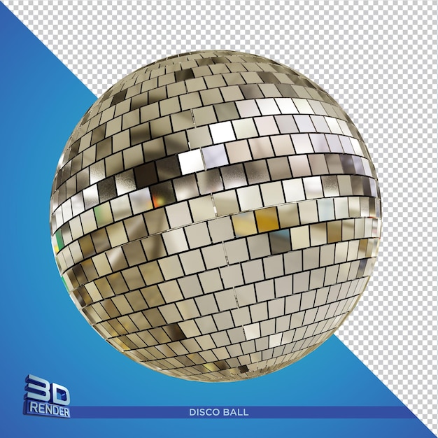 Silver Discoball 3D Rendering Isolated