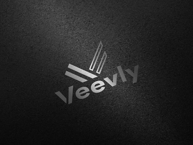 SILVER FOIL LOGO MOCKUP DARK BACKGROUND