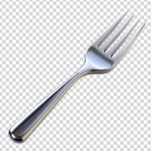 Silver fork Isolated on transparent background