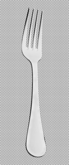 Silver fork on white background