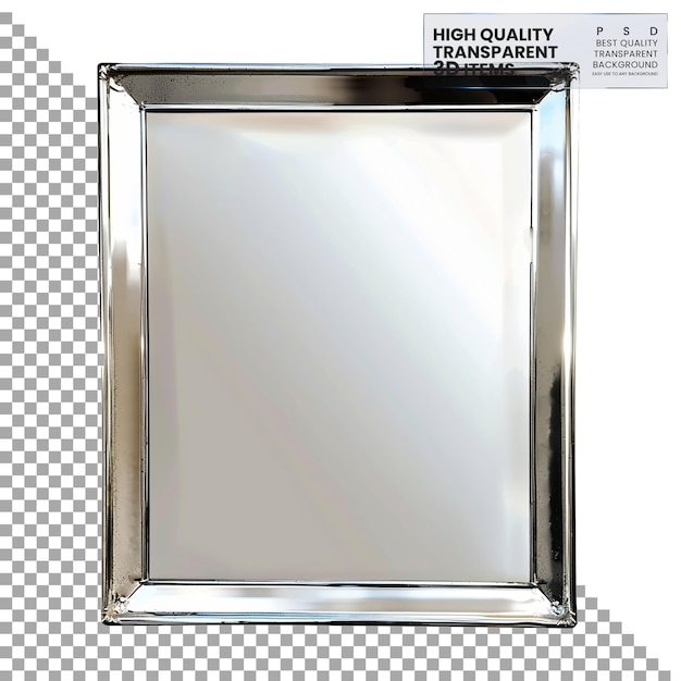 PSD a silver framed mirror is shown with a white label that says  high quality quality quality quality