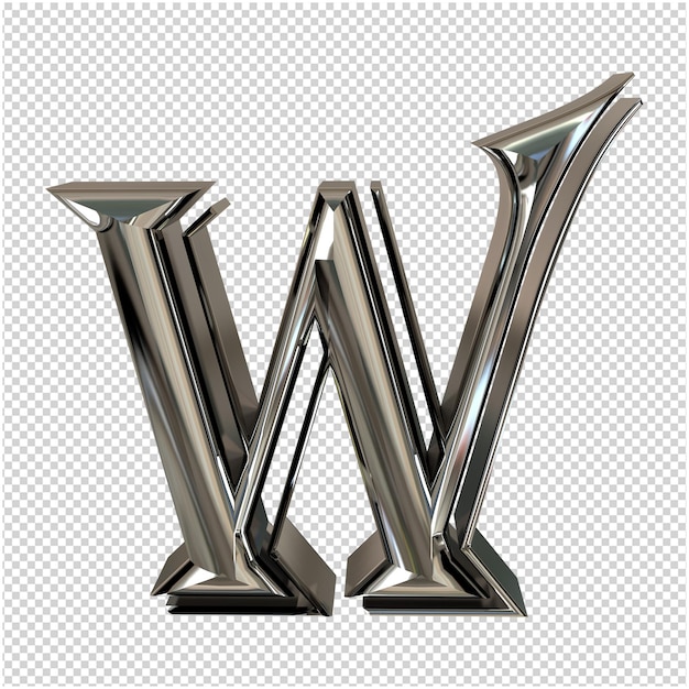 Silver letter 3d rendering