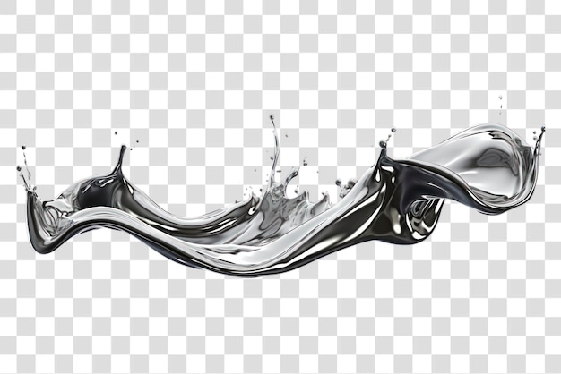 PSD silver liquid splash abstract effect art