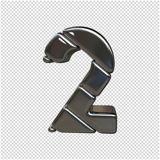 Silver number 3d rendering isolated