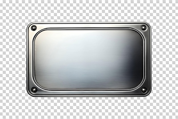 PSD silver plaque isolated on transparent background