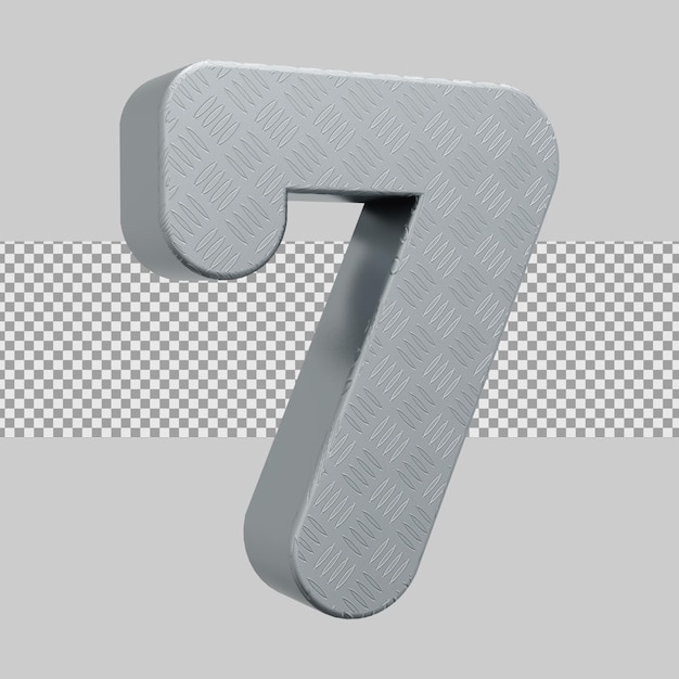 Silver Realistic 3D Rendering Number