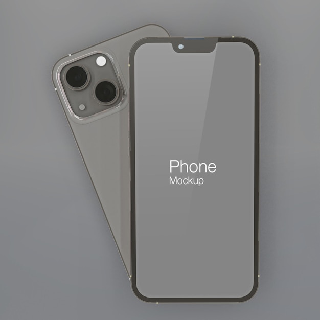 Silver realistic smartphone mockup render 3d Design