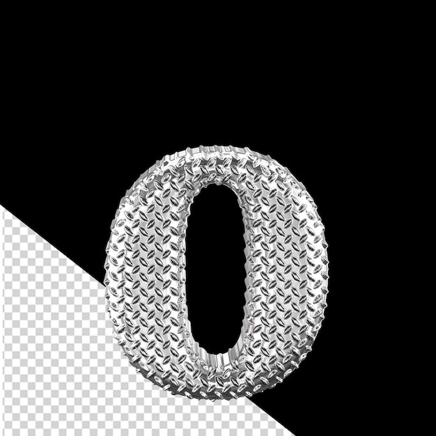 PSD silver ribbed symbol letter o