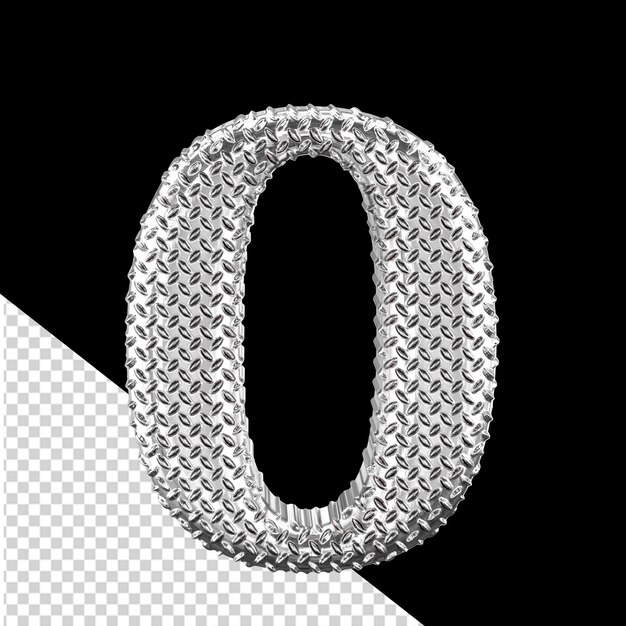 PSD silver ribbed symbol number 0