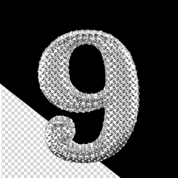 PSD silver ribbed symbol number 9