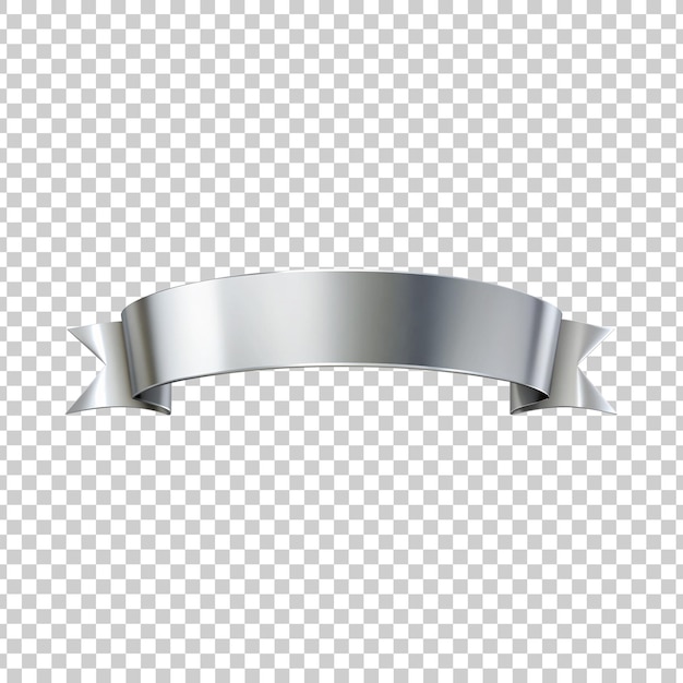 PSD a silver ribbon isolated on a transparent background