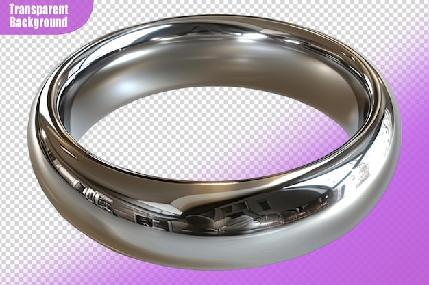 Silver ring isolated on transparent background