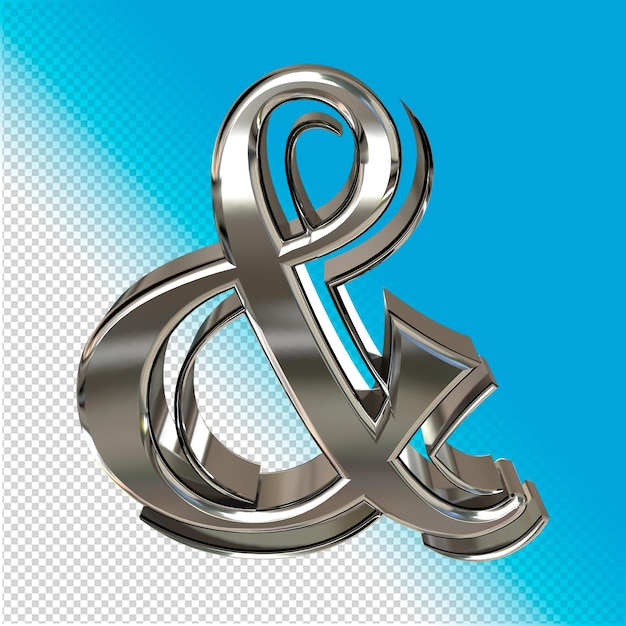 Silver symbol 3d rendering