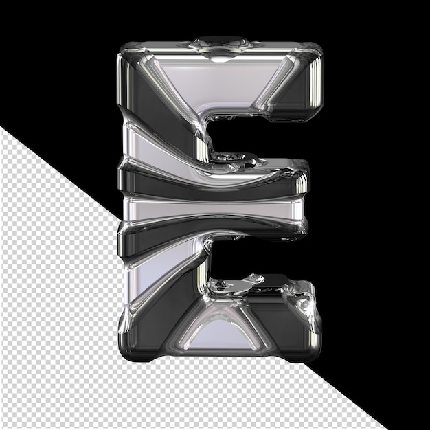 PSD silver symbol in a black frame letter