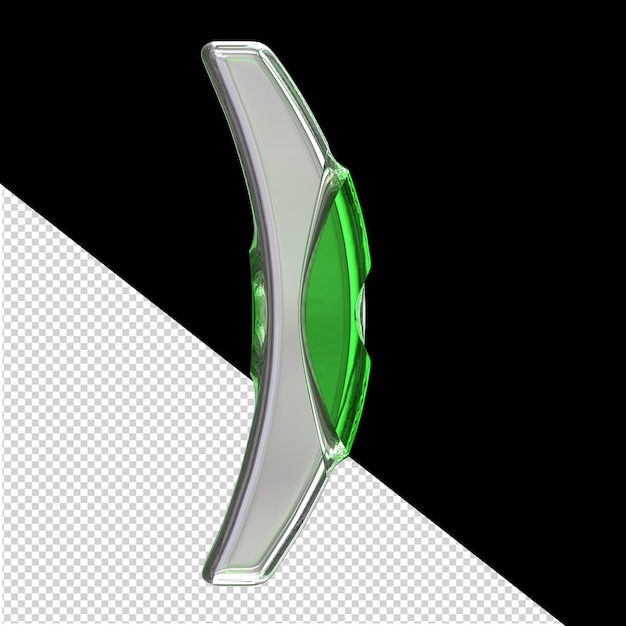 Silver symbol with green inlays