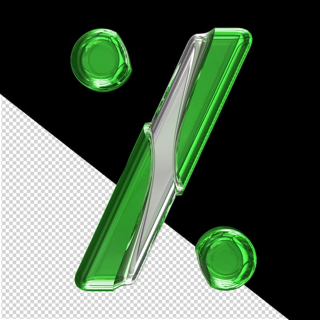 Silver symbol with green inlays