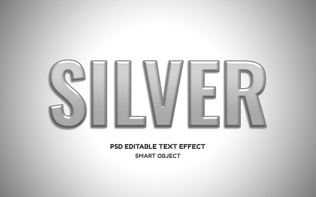 silver text effect style