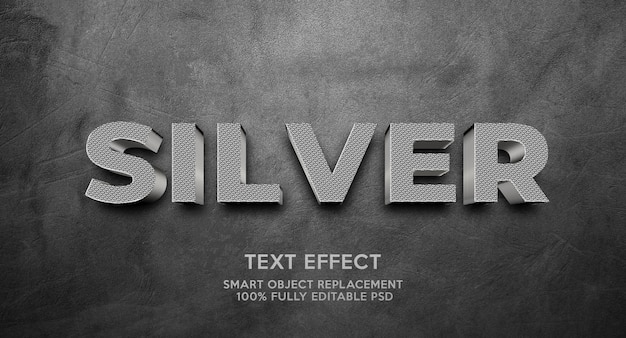 silver text effect template