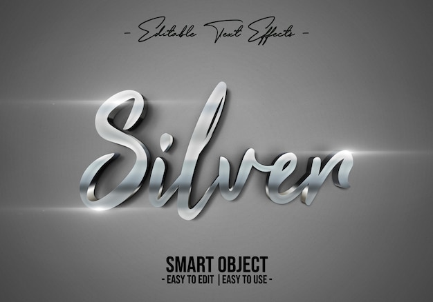 PSD silver text style effect