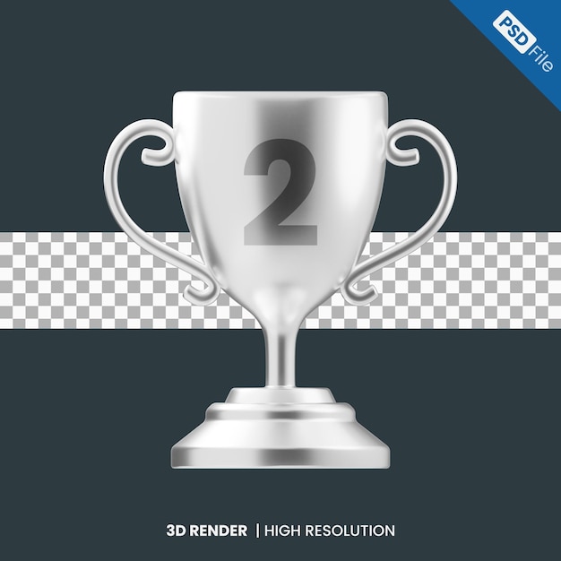 silver trophy 3d illustration