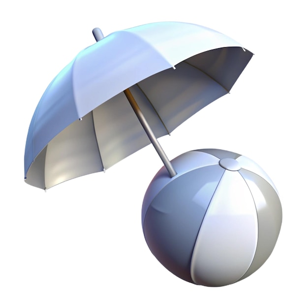 PSD a silver umbrella with a blue umbrella on it