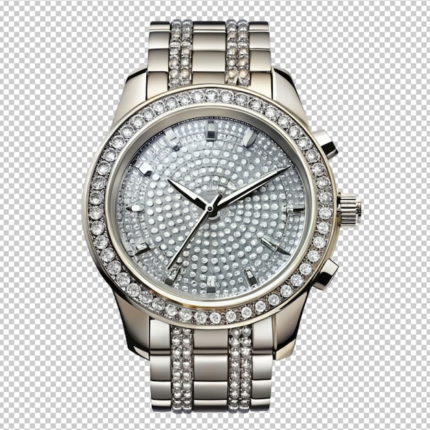 PSD a silver watch with a silver face and a silver band