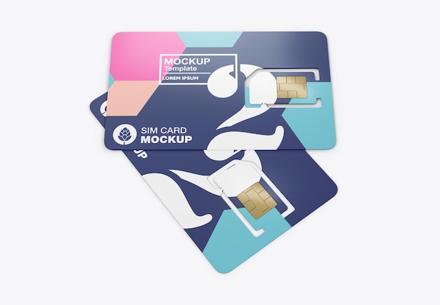 Sim Card Mockup 3D render