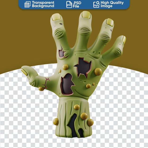 Simple 3D Cartoon Illustration of a Zombie Hand A Render Ideal for Scary Halloween